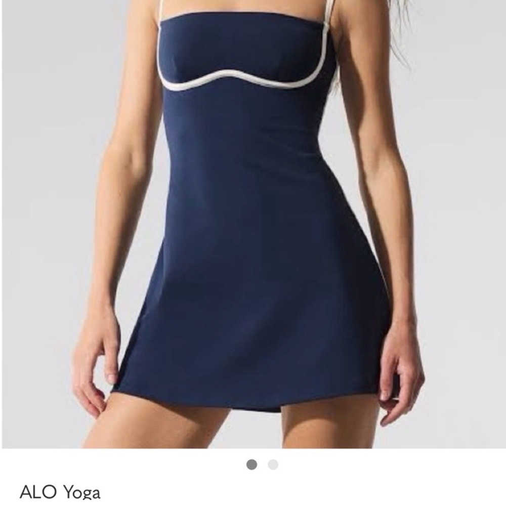 ALO Yoga Navy Mini Dress with White Accents